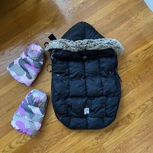 7am enfant car seat blanket and warmuffs